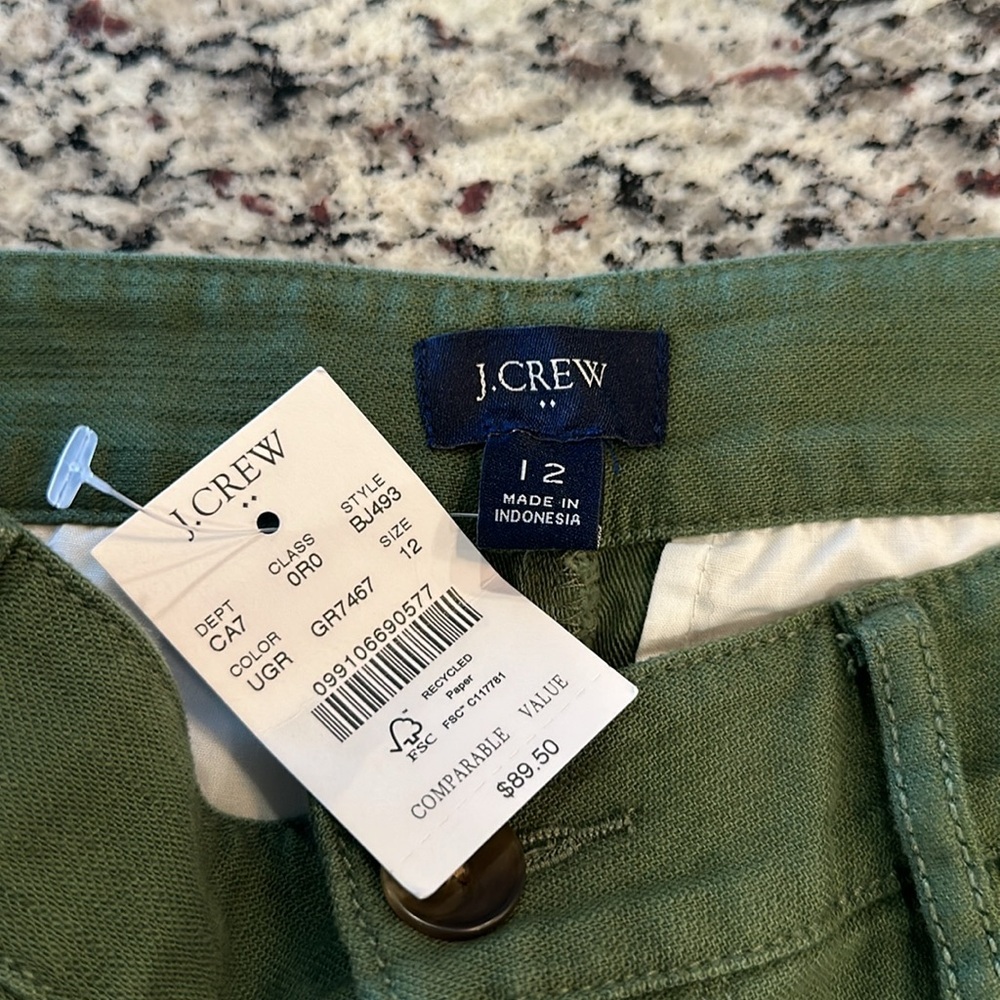 Nwt j crew green khaki vintage taper crop chino pant Size 12 J14 - Picture 5 of 9